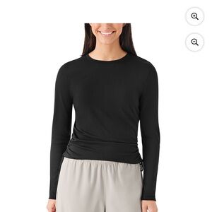 Elegant Black Long Sleeve Top with Side Ties